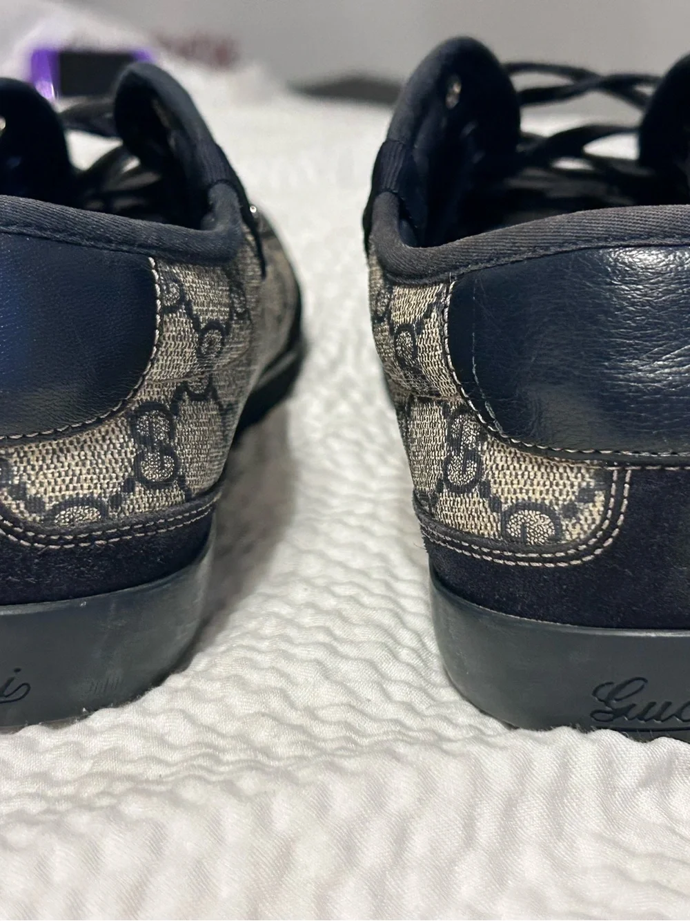 Gucci Men’s Black & Gray GG Canvas Low-Top Sneakers